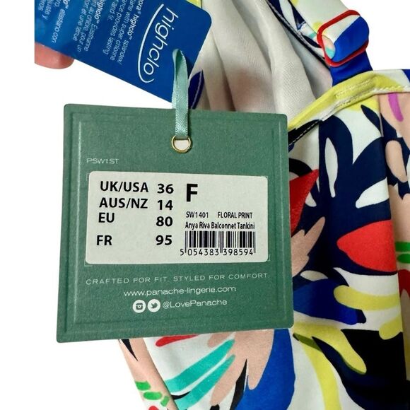 New Panache Anya Riva Balconnet Tankini Top SW1401 Floral Print Underwire 36 F - Picture 3 of 4